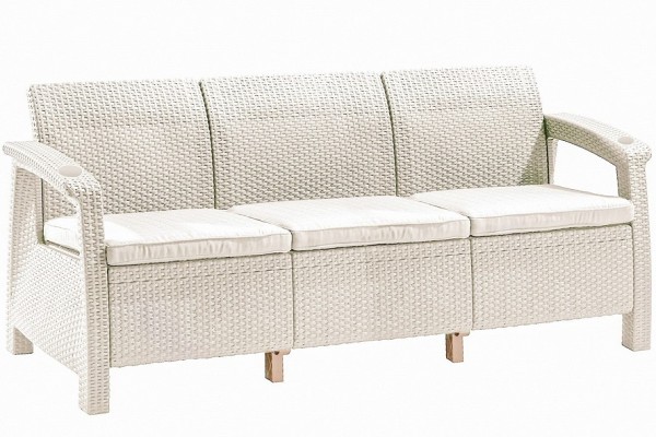 Трёхместный диван  Yalta Sofa 3 Seat белый купить в Чите