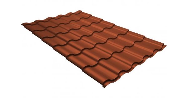 Металлочерепица кредо GL 0,5 GreenСoat Pural RR 750 кирпично-красный (RAL 8004 терракота) купить в Чите