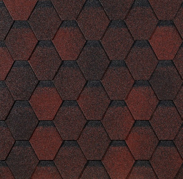 Гибкая черепица EURASIA Docke, Коллекция ШЕСТИГРАННИК Красный купить в Чите