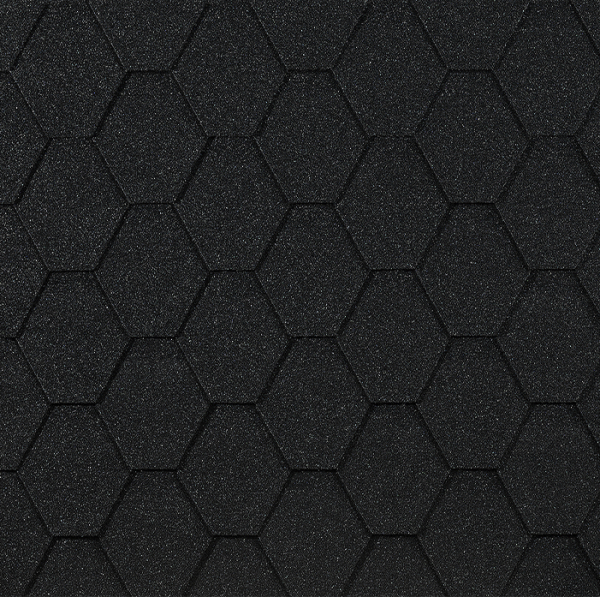 Гибкая черепица EURASIA Docke, Коллекция ШЕСТИГРАННИК Чёрный купить в Чите