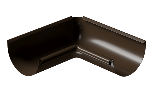 Угол внутренний 90° D125 Döcke STAL PREMIUM Каштан, (RAL 8017) купить в Чите