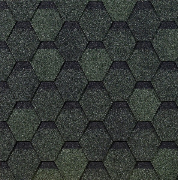 Гибкая черепица EURASIA Docke, Коллекция ШЕСТИГРАННИК Зелёный купить в Чите