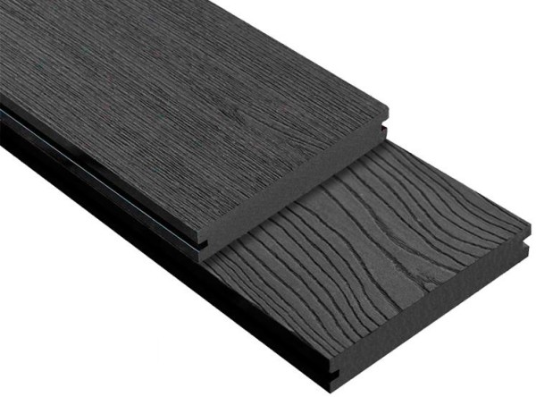 Террасная доска ДПК Outdoor 3D полнотелая STORM/OCEAN BLACK черная купить в Чите