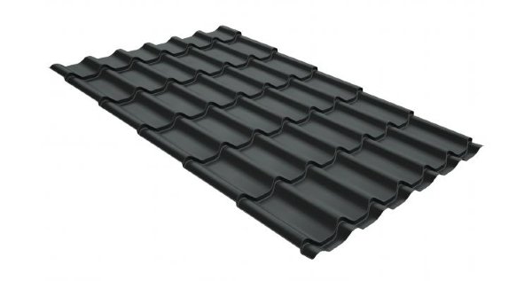 Металлочерепица классик GL 0,5 GreenCoat Pural Matt RR 23 темно-серый (RAL 7024 мокрый асфальт) купить в Чите