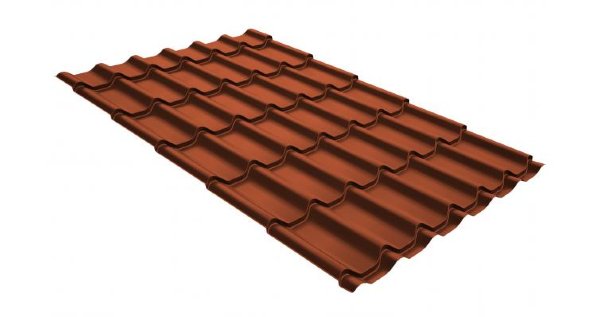 Металлочерепица классик GL 0,5 GreenCoat Pural RR 750 кирпично-красный (RAL 8004 терракота) купить в Чите