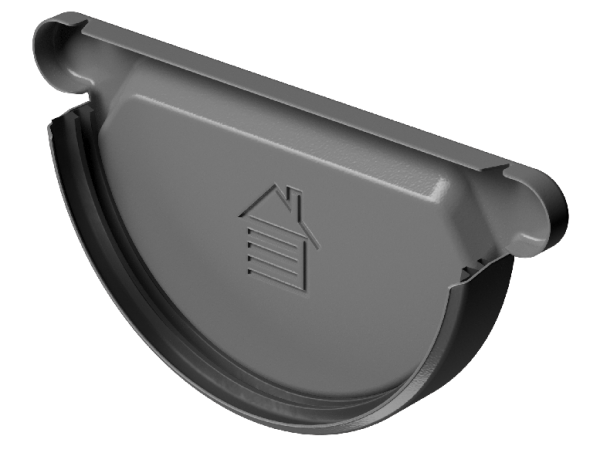 Заглушка желоба D125 Döcke STAL PREMIUM Графит, (RAL 7024) купить в Чите