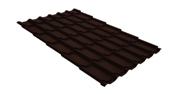 Металлочерепица классик GL 0,5 GreenCoat Pural RR 887 шоколадно-коричневый (RAL 8017 шоколад) купить в Чите