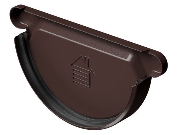 Заглушка желоба D125 Döcke STAL PREMIUM Шоколад, (RAL 8019) купить в Чите