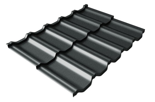 Металлочерепица модульная Квинта Uno Grand Line c 3D резом 0,5 Satin RAL 7016 антрацитово-серый купить в Чите