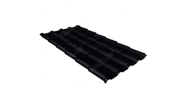 Металлочерепица камея 0,45 Drap RAL 9005 черный купить в Чите