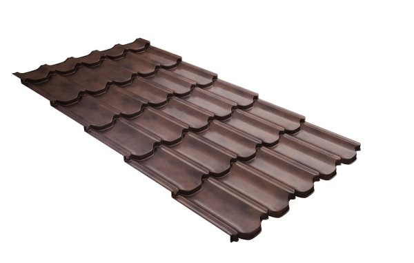 Металлочерепица квинта плюс с  3D резом 0,45 Safari Twincolor Brown купить в Чите