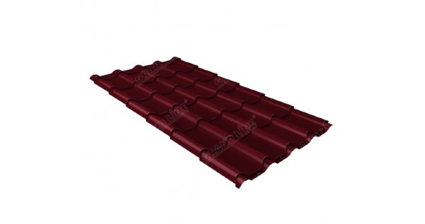 Металлочерепица камея 0,45 Drap RAL 3005 красное вино купить в Чите