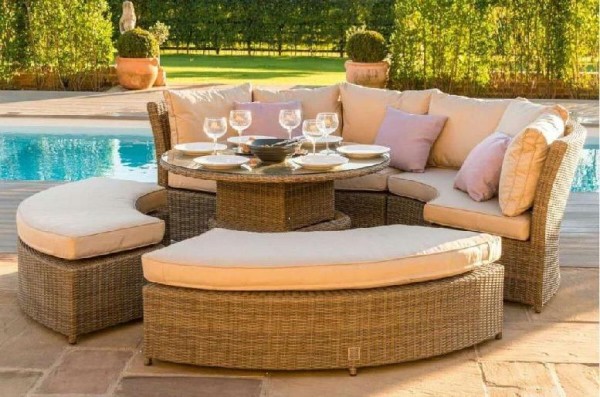 Диван-Трансформер AFINA плетеный из иск. ротанга со столом AFM-350B Beige купить в Чите