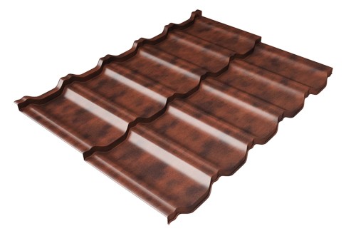 Металлочерепица модульная Квинта Uno Grand Line c 3D резом 0,45 Safari Twincolor Brown купить в Чите