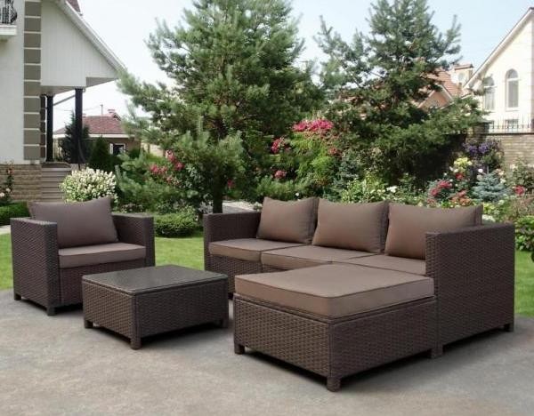 Комплект мебели AFINA плетеной из иск. ротанга YR821A Brown/Beige купить в Чите