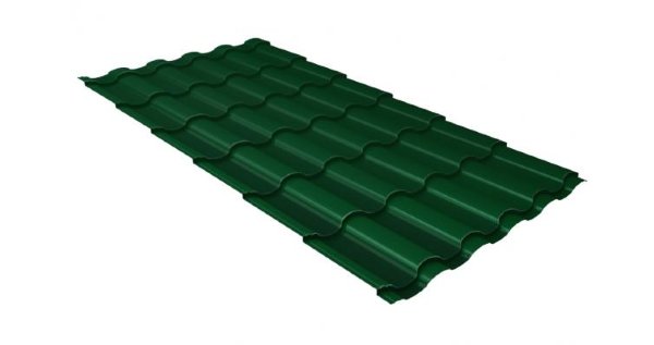 Металлочерепица кредо 0,5 Satin RAL 6005 зеленый мох купить в Чите