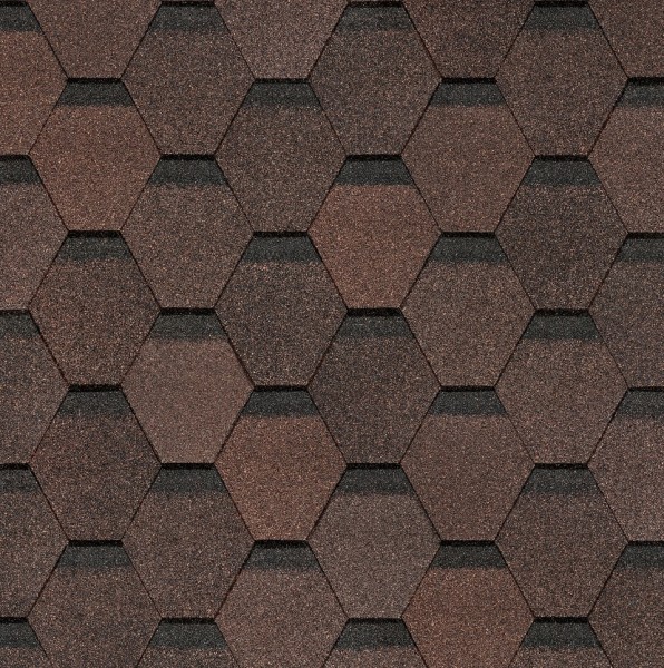Гибкая черепица Docke, коллекция Шестигранник Коричневый купить в Чите