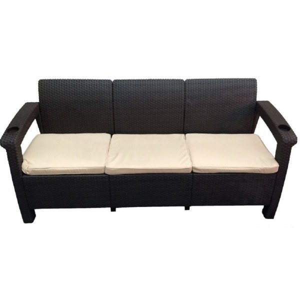 Трёхместный диван  Yalta Sofa 3 Seat венге купить в Чите