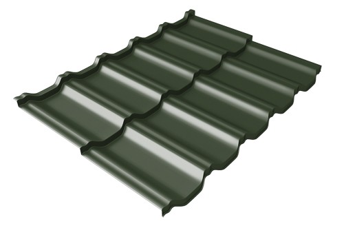 Металлочерепица модульная Квинта Uno Grand Line c 3D резом 0,5 Velur RAL 6020 хромовая зелень купить в Чите