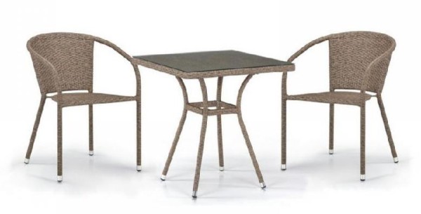 Комплект плетеной мебели AFINA из иск. ротанга T282BNT/Y137C-W56 Light Brown 2Pcs купить в Чите