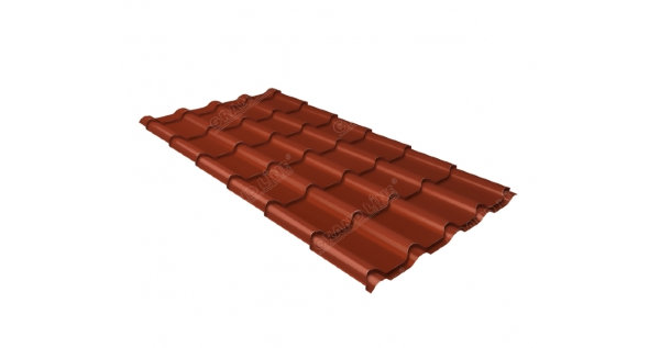 Металлочерепица камея 0,5 Satin RAL 8004 терракота купить в Чите