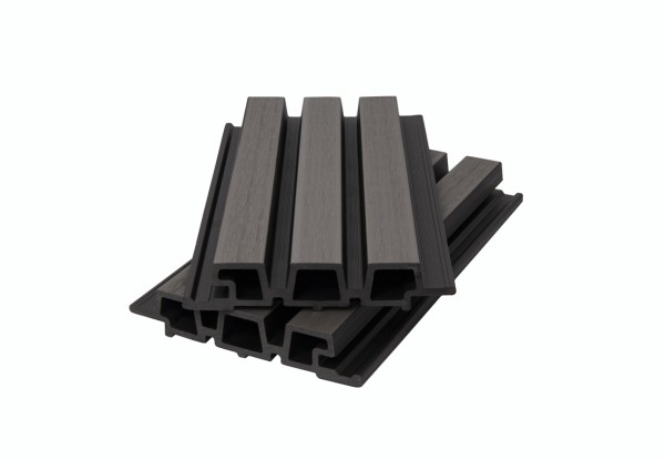Фасадная панель брусковая двухцветная co-extrusion, grey dark купить в Чите