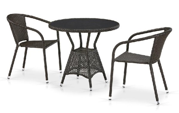 Комплект плетеной мебели AFINA из иск. ротанга T707ANS/Y137C-W53 Brown 2Pcs купить в Чите