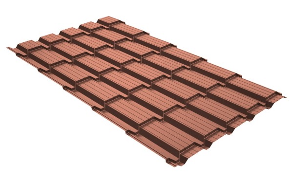 Металлочерепица GL квадро профи 0,5 Quarzit Cuprum Steel купить в Чите
