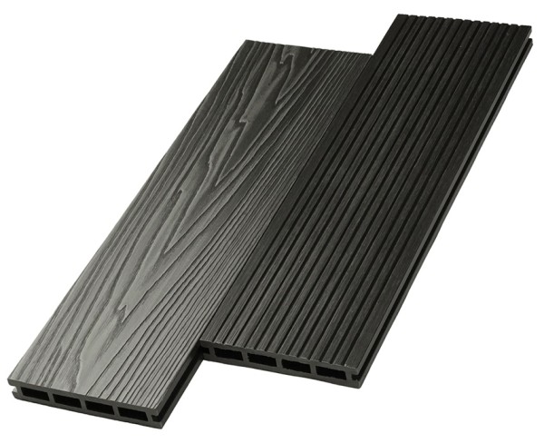 Террасная доска ДПК NanoWood двусторонняя New 3D тиснение + вельвет Графит купить в Чите