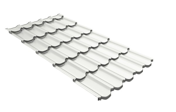 Металлочерепица квинта плюс с 3D резом 0,5 Satin RAL 9003 сигнальный белый купить в Чите